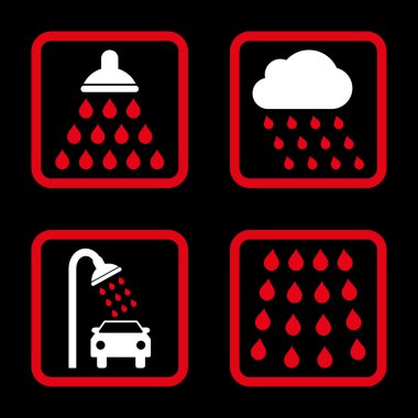 Duş düz kare vektör simgesi