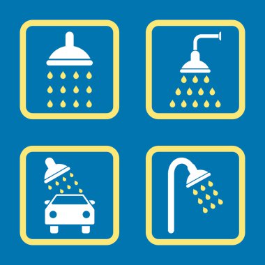 Duş düz kare vektör simgesi