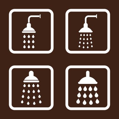 Duş düz kare vektör simgesi