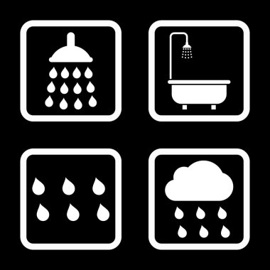 Duş düz kare vektör simgesi