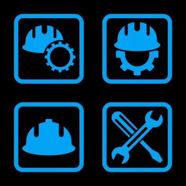 Geliştirme düz kare vektör simgesi