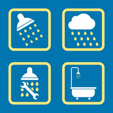 Duş düz kare vektör simgesi