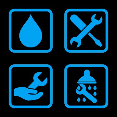 Duş düz kare vektör simgesi