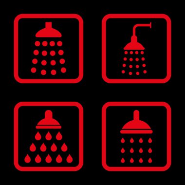 Duş düz kare vektör simgesi