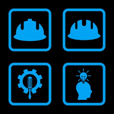 Geliştirme düz kare vektör simgesi