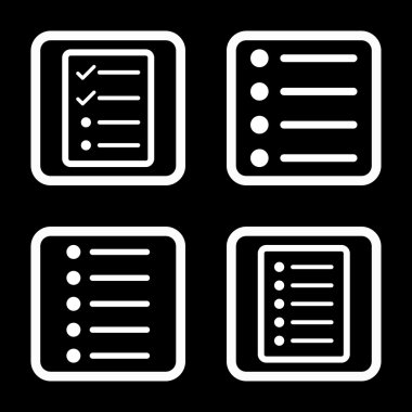 Liste öğeleri düz kare vektör simgesi