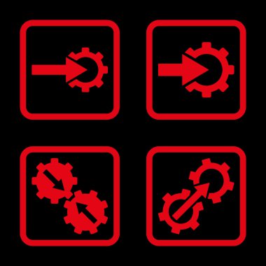 Entegrasyon vites düz kare vektör simgesi