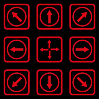 Yön okları düz kare vektör simgesi