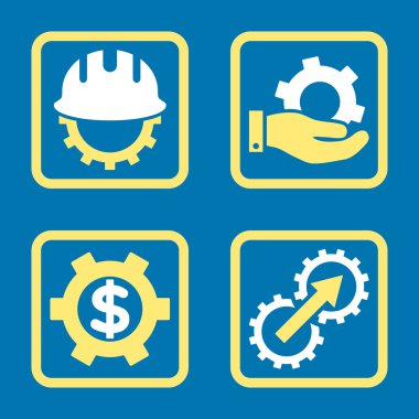 Geliştirme düz kare vektör simgesi