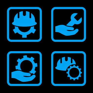 Geliştirme düz kare vektör simgesi