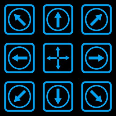 Yön okları düz kare vektör simgesi