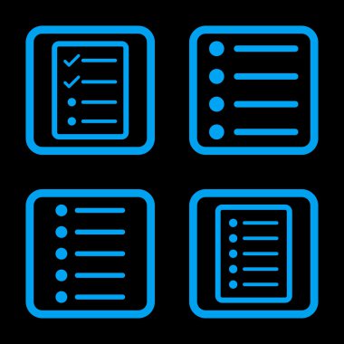 Liste öğeleri düz kare vektör simgesi