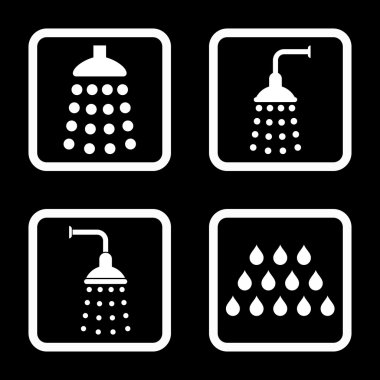 Duş düz kare vektör simgesi