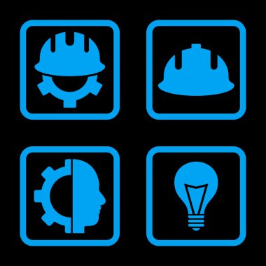 Geliştirme düz kare vektör simgesi