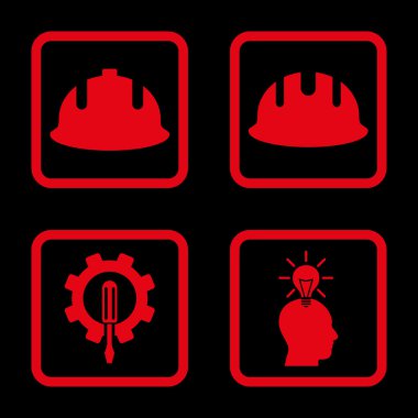 Geliştirme düz kare vektör simgesi