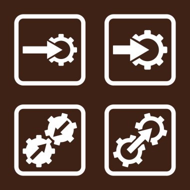 Entegrasyon vites düz kare vektör simgesi