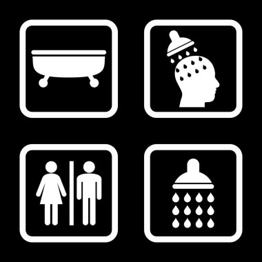 Sıhhi düz kare vektör simgesi