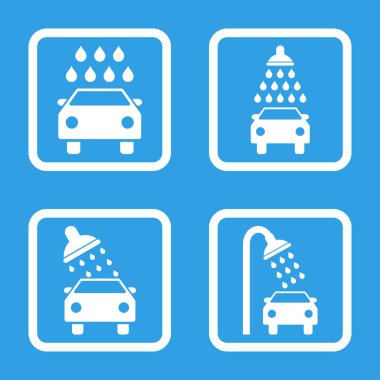 Araba duş düz kare vektör simgesi