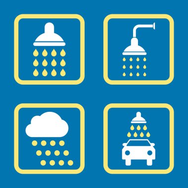 Duş düz kare vektör simgesi