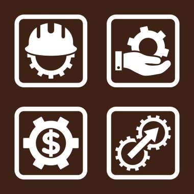 Geliştirme düz kare vektör simgesi