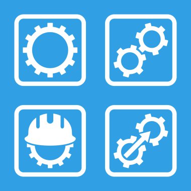 Geliştirme düz kare vektör simgesi