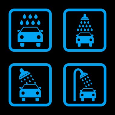 Araba duş düz kare vektör simgesi