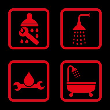 Sıhhi tesisat düz kare vektör simgesi