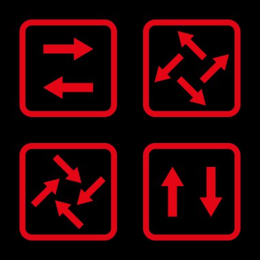 Exchange oklar düz kare vektör simgesi