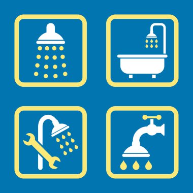 Duş düz kare vektör simgesi