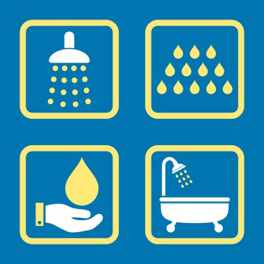 Duş düz kare vektör simgesi