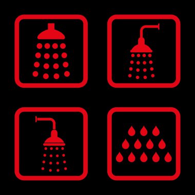 Duş düz kare vektör simgesi