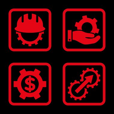 Geliştirme düz kare vektör simgesi