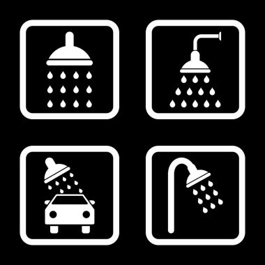 Duş düz kare vektör simgesi