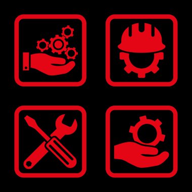 Geliştirme düz kare vektör simgesi