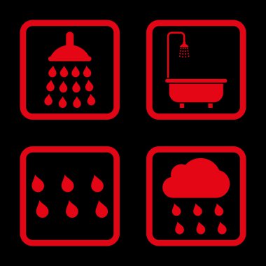 Duş düz kare vektör simgesi