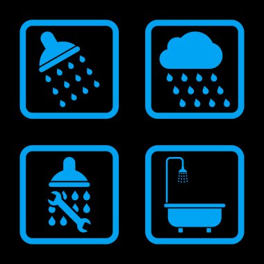 Duş düz kare vektör simgesi