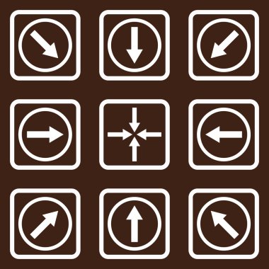 Yön okları düz kare vektör simgesi