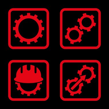 Geliştirme düz kare vektör simgesi