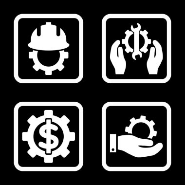 Geliştirme düz kare vektör simgesi