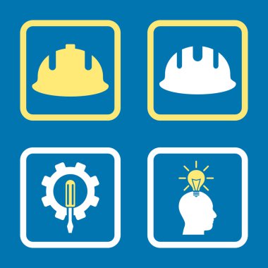 Geliştirme düz kare vektör simgesi