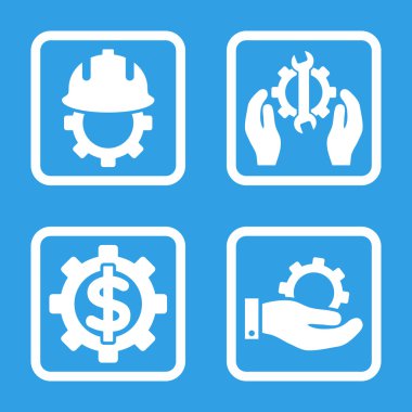 Geliştirme düz kare vektör simgesi