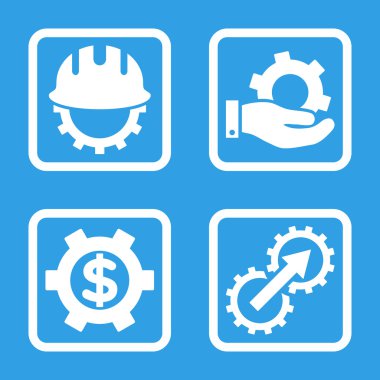 Geliştirme düz kare vektör simgesi