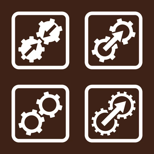 Integration Gears Flat Squared Vector Icon — Stock Vector