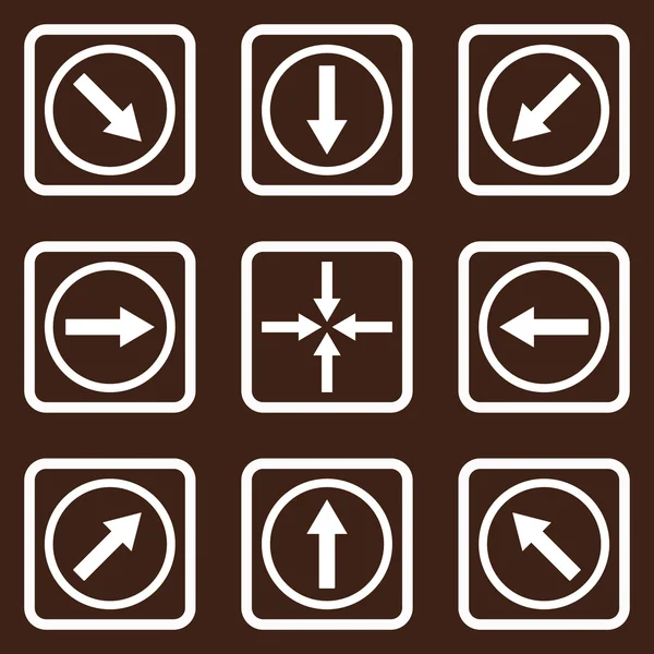 Direction Arrows Flat Squared Vector Icon — Stock Vector