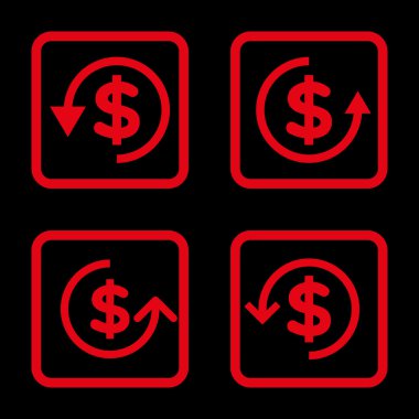 Düz kare vektör simge iade