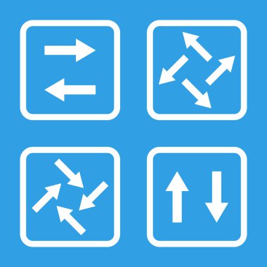 Exchange oklar düz kare vektör simgesi