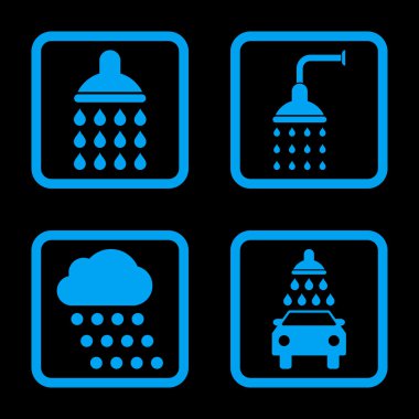 Duş düz kare vektör simgesi