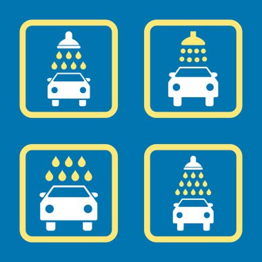 Carwash düz kare vektör simgesi