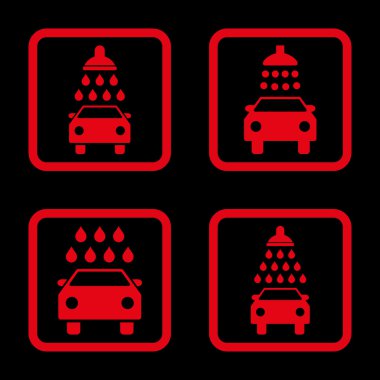 Carwash düz kare vektör simgesi