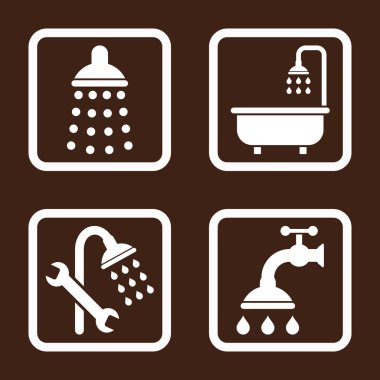 Duş düz kare vektör simgesi